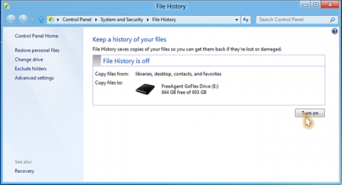      Windows 8 - File History